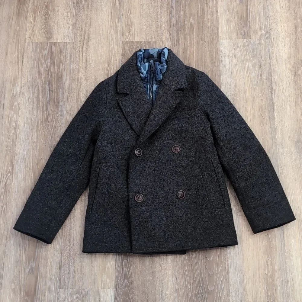 Abercrombie & Fitch Double Breasted Gray Peacoat Sz 7/8
